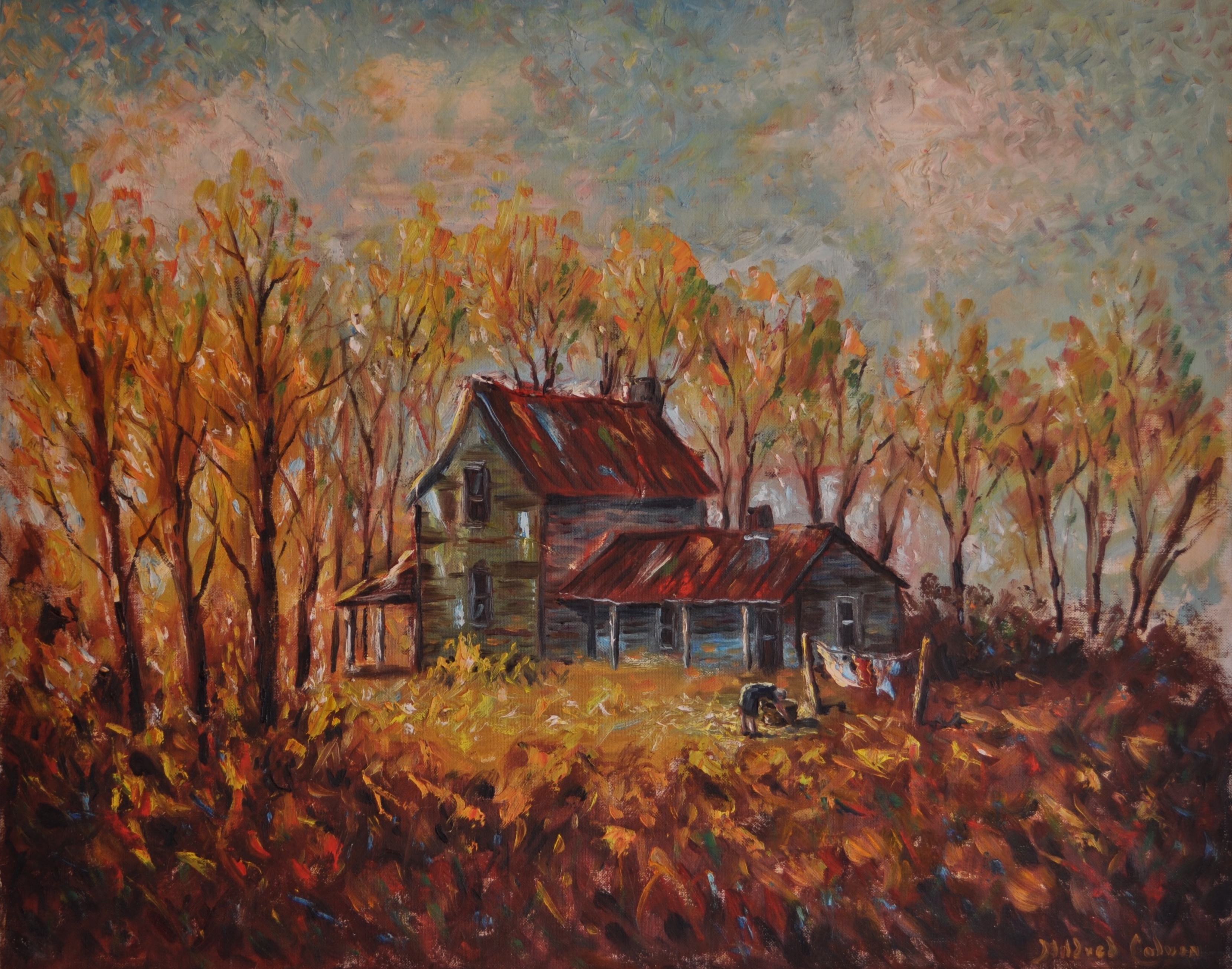 Wash Day in Fall by Mildred Colvin
